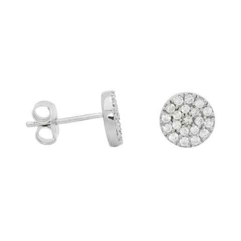 Silver Pave Disc Studs