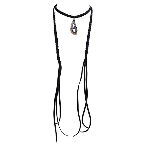 Star Map Geode Black Choker Necklace