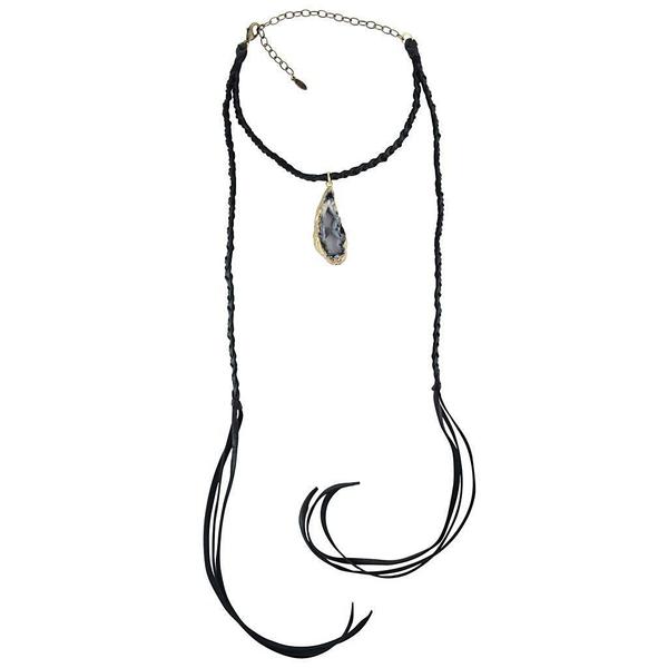 Star Map Geode Black Choker Necklace