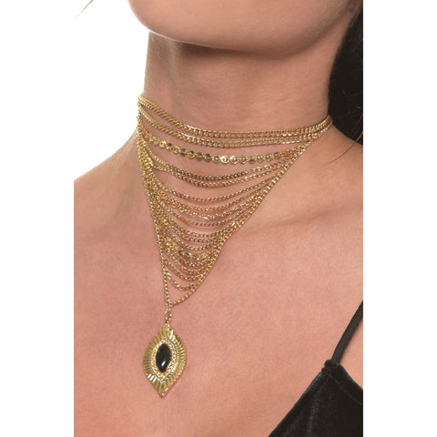 Cool Coverage Necklace in Onyx and Gold