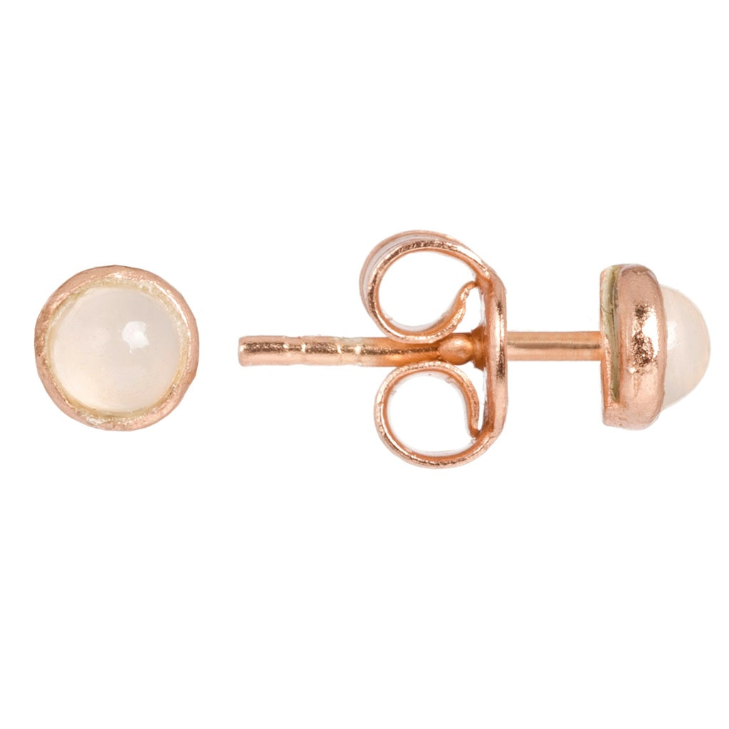 Petite Rose Quartz Studs