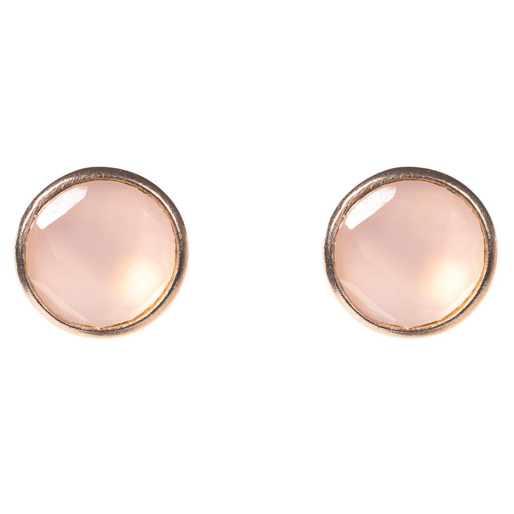 Rose Quartz Rose Gold Studs