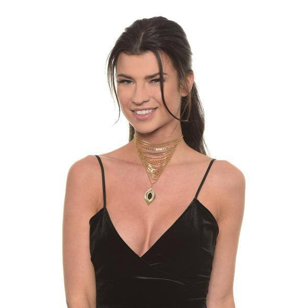 Cool Coverage Necklace in Onyx and Gold