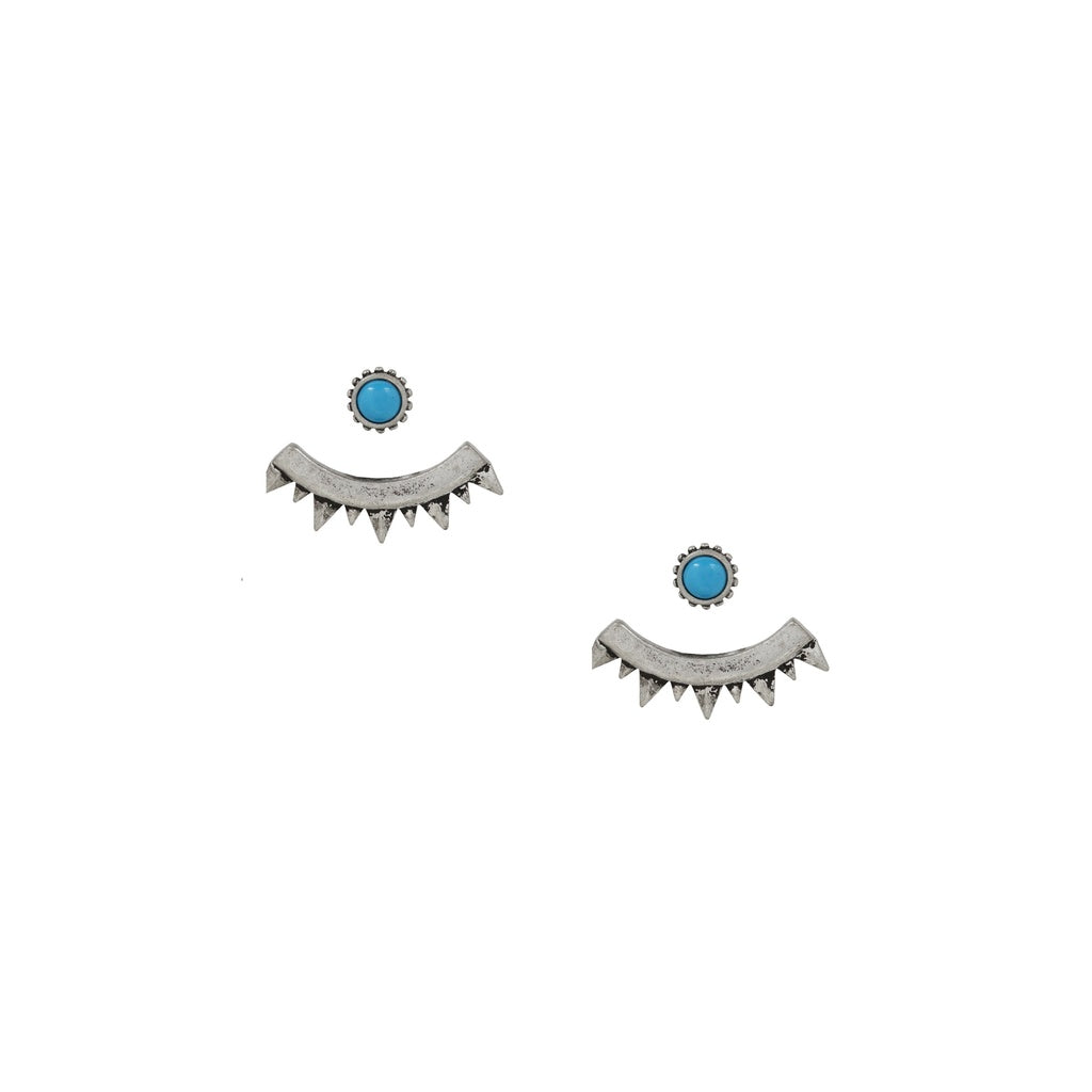 Eyes of Mars Turquoise and Antique Silver Ear Jackets